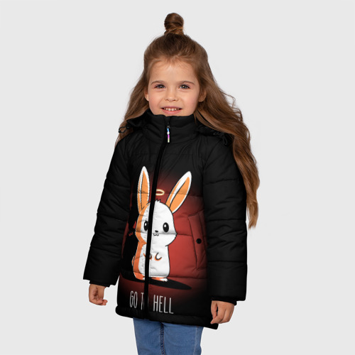 Зимняя куртка для девочек 3D Go to hell, цвет черный - фото 3