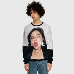 Мужской свитшот 3D Sasha Grey love - фото 2