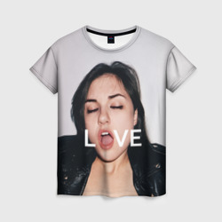 Женская футболка 3D Sasha Grey love