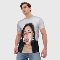 Мужская футболка 3D Sasha Grey love - фото 2