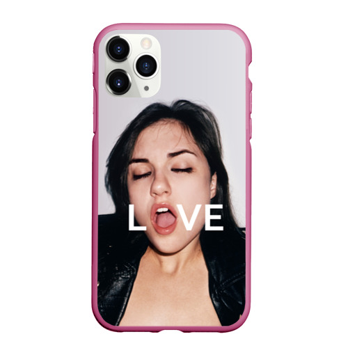 Чехол для iPhone 11 Pro Max матовый Sasha Grey love, цвет малиновый