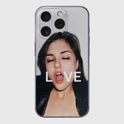 Чехол для iPhone 15 Pro силиконовый с защитой камеры Sasha Grey love