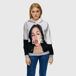 Женская толстовка 3D Sasha Grey love - фото 2