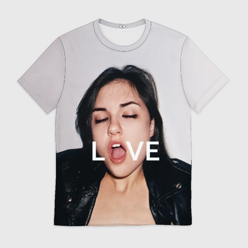 Мужская футболка 3D Sasha Grey love