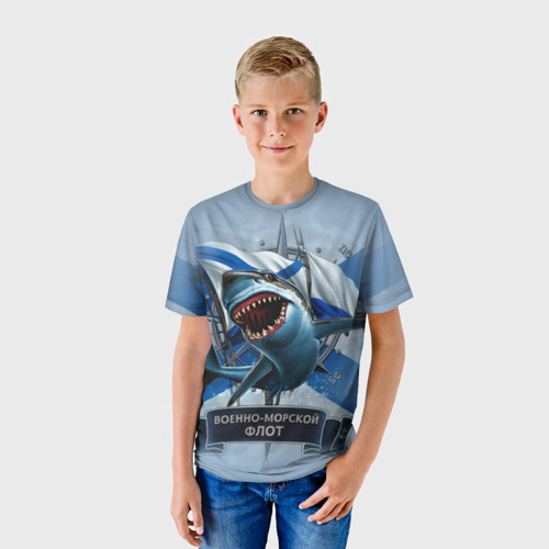 Детская футболка 3D ВМФ, цвет 3D печать - фото 3