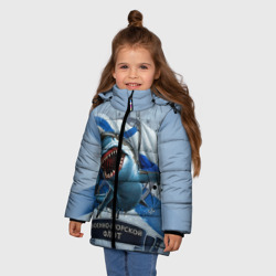 Зимняя куртка для девочек 3D ВМФ - фото 2