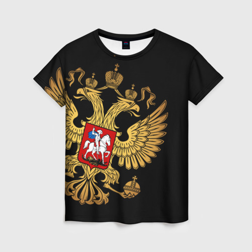 Женская футболка 3D с принтом Россия, вид спереди #2
