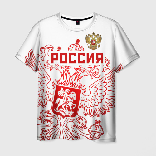 Мужская футболка с принтом Россия, вид спереди №1