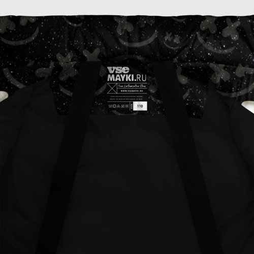 Зимняя куртка для девочек 3D Marshmello Cosmos pattern, цвет черный - фото 7