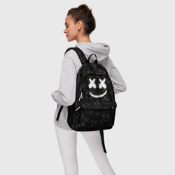 Рюкзак с принтом Marshmello Cosmos pattern для любого человека, вид спереди №4. Цвет основы: белый