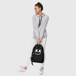 Рюкзак с принтом Marshmello Cosmos pattern для любого человека, вид спереди №6. Цвет основы: белый