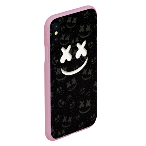 Чехол для iPhone XS Max матовый Marshmello Cosmos pattern, цвет розовый - фото 3