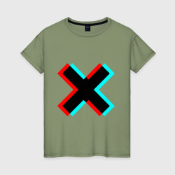 Женская футболка хлопок X - Глитч