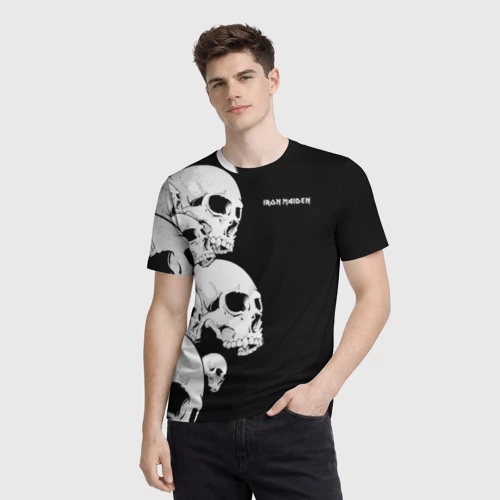 Мужская футболка 3D с принтом Iron Maiden, фото на моделе #1