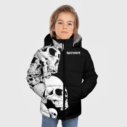 Зимняя куртка для мальчиков 3D Iron Maiden, цвет светло-серый - фото 3