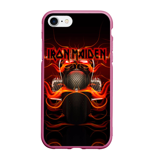 Чехол для iPhone 7/8 матовый Iron Maiden, цвет малиновый