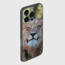 Чехол для iPhone 16 Pro Max силиконовый с защитой камеры Улыбка львицы - фото 2