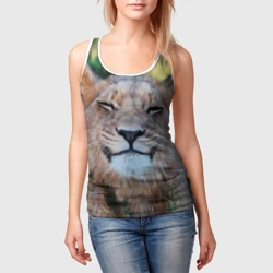 Женская майка 3D Улыбка львицы - фото 2