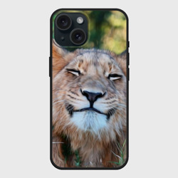 Чехол силиконовый для Apple iPhone 15 матовый Улыбка львицы