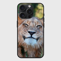 Чехол силиконовый для Apple iPhone 15 Pro матовый Улыбка львицы