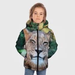 Зимняя куртка для мальчиков 3D Улыбка львицы - фото 2