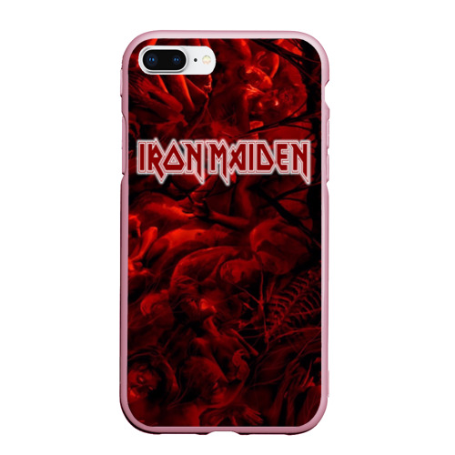 Чехол для iPhone 7Plus/8 Plus матовый Iron Maiden, цвет розовый
