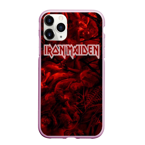 Чехол для iPhone 11 Pro Max матовый Iron Maiden, цвет розовый