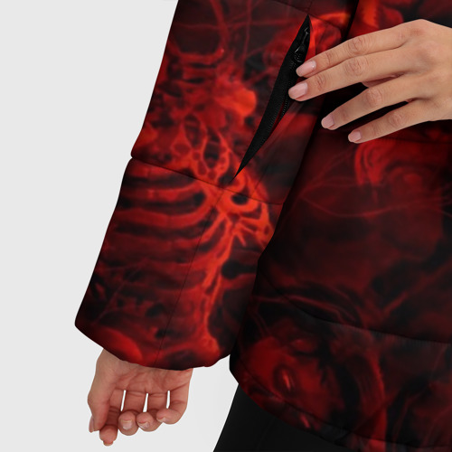 Женская зимняя куртка Oversize Iron Maiden, цвет красный - фото 6