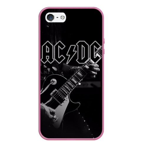 Чехол для iPhone 5/5S матовый AC/DC, цвет малиновый