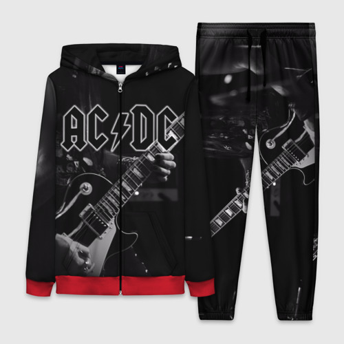 Женский костюм 3D AC/DC, цвет красный