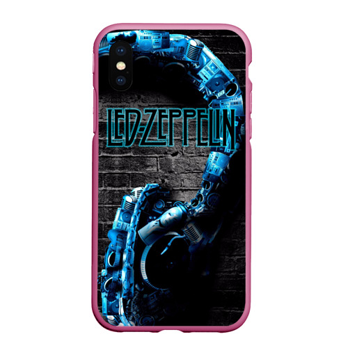 Чехол для iPhone XS Max матовый Led Zeppelin, цвет малиновый