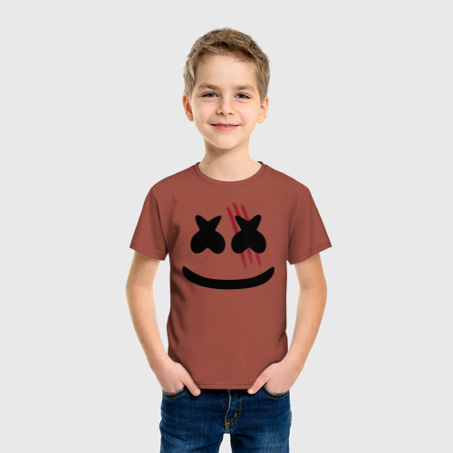 Детская футболка хлопок Ведьмак Маршмеллоу, цвет кирпичный - фото 3