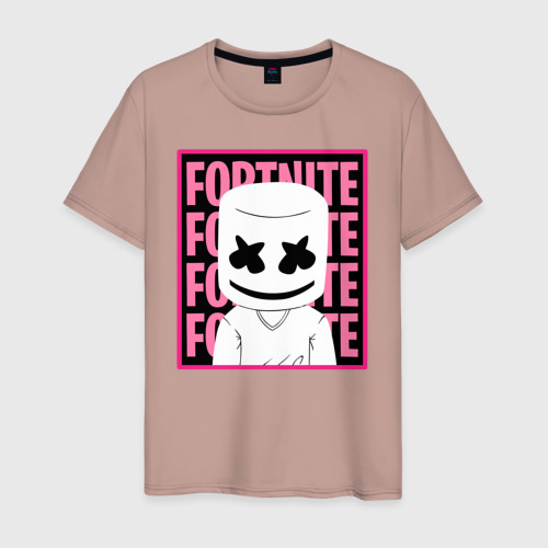 Мужская футболка хлопок Fortnite, цвет пыльно-розовый