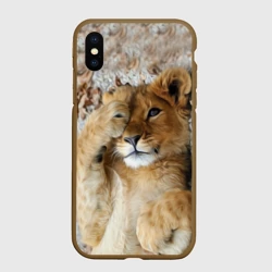 Чехол для iPhone XS Max матовый Львенок