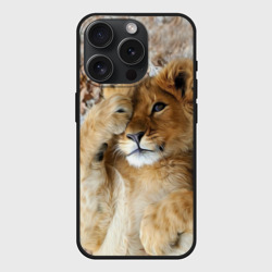 Чехол силиконовый для Apple iPhone 15 Pro матовый Львенок