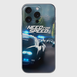 Чехол для iPhone 15 Pro Max силиконовый с защитой камеры Need for Speed