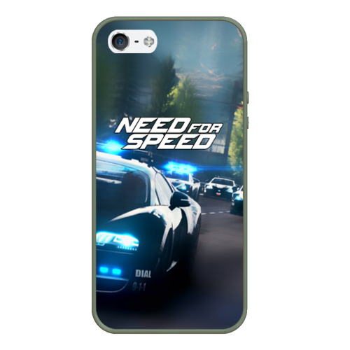 Чехол для iPhone 5/5S матовый Need for Speed, цвет темно-зеленый