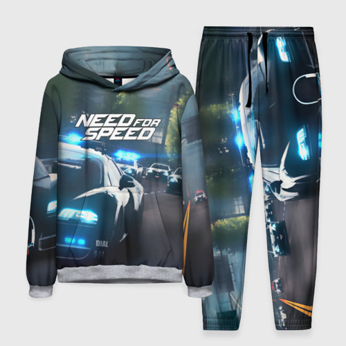 Мужской костюм с толстовкой 3D Need for Speed, цвет меланж