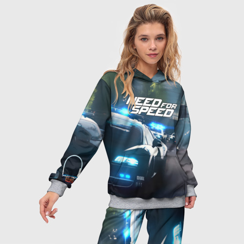 Женский костюм с толстовкой 3D Need for Speed, цвет меланж - фото 3