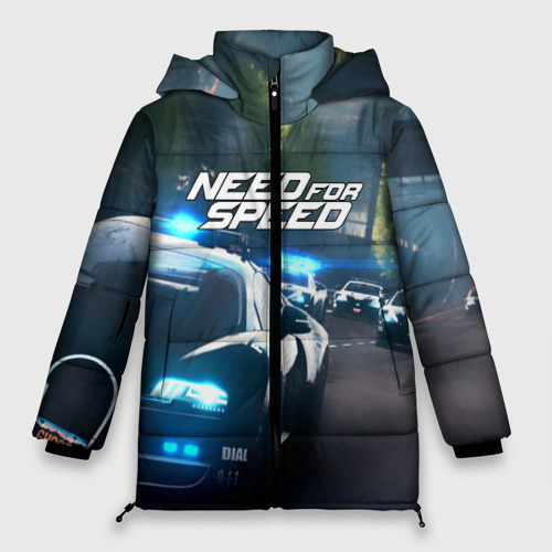 Женская зимняя куртка Oversize Need for Speed, цвет черный