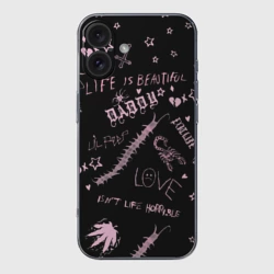 Чехол для iPhone 16 силиконовый с защитой камеры LIL Peep - Life Is Beautiful