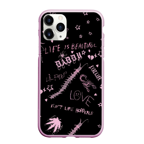 Чехол для iPhone 11 Pro матовый LIL Peep - Life Is Beautiful, цвет розовый