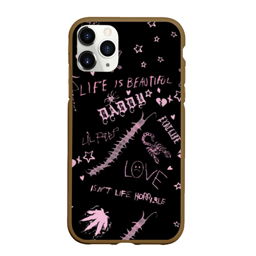 Чехол для iPhone 11 Pro Max матовый LIL Peep - Life Is Beautiful, цвет коричневый