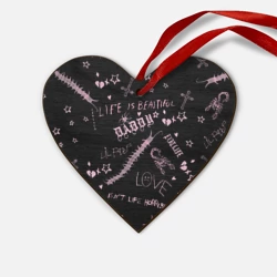 Деревянная игрушка Сердце LIL Peep - Life Is Beautiful