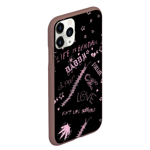 Чехол для iPhone 11 Pro Max матовый LIL Peep - Life Is Beautiful, цвет коричневый - фото 3