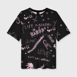 Женская футболка oversize 3D LIL Peep - Life Is Beautiful