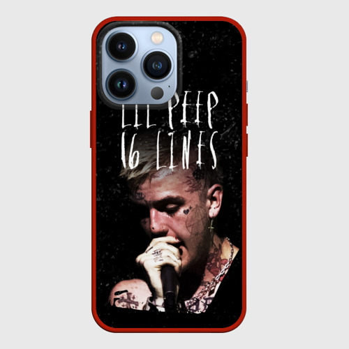 Чехол для iPhone 13 Pro LIL Peep - 16 Lines, цвет красный