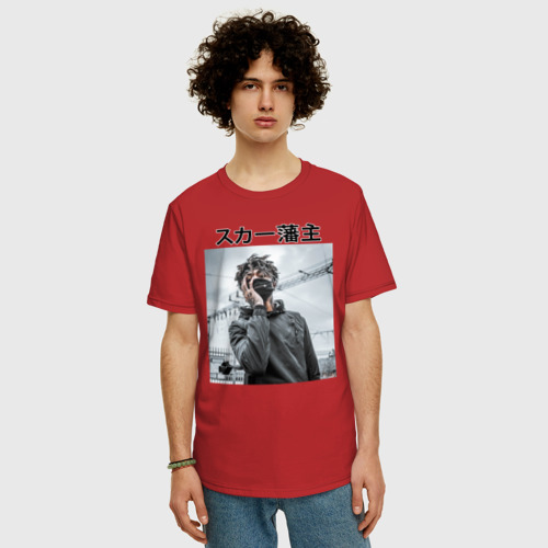 Мужская футболка хлопок Oversize Scarlxrd 2, цвет красный - фото 3