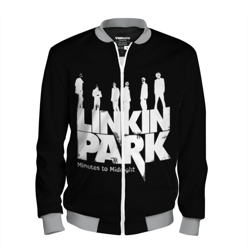 Мужской бомбер 3D Linkin Park Линкин Парк, цвет меланж