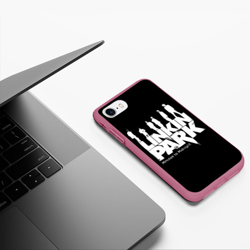 Чехол для iPhone 7/8 матовый Linkin Park Линкин Парк, цвет малиновый - фото 5